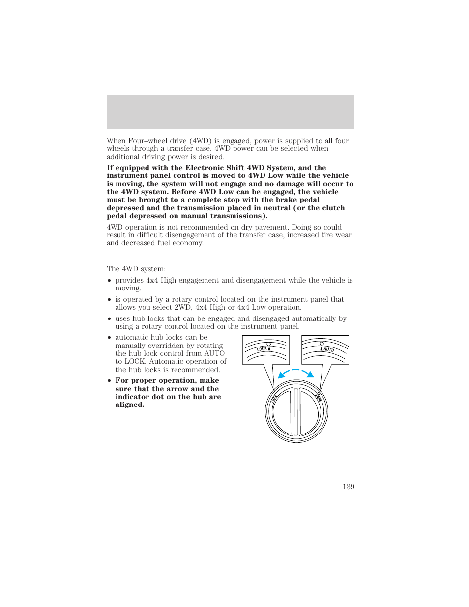 Driving | FORD 2001 F-550 v.1 User Manual | Page 139 / 272