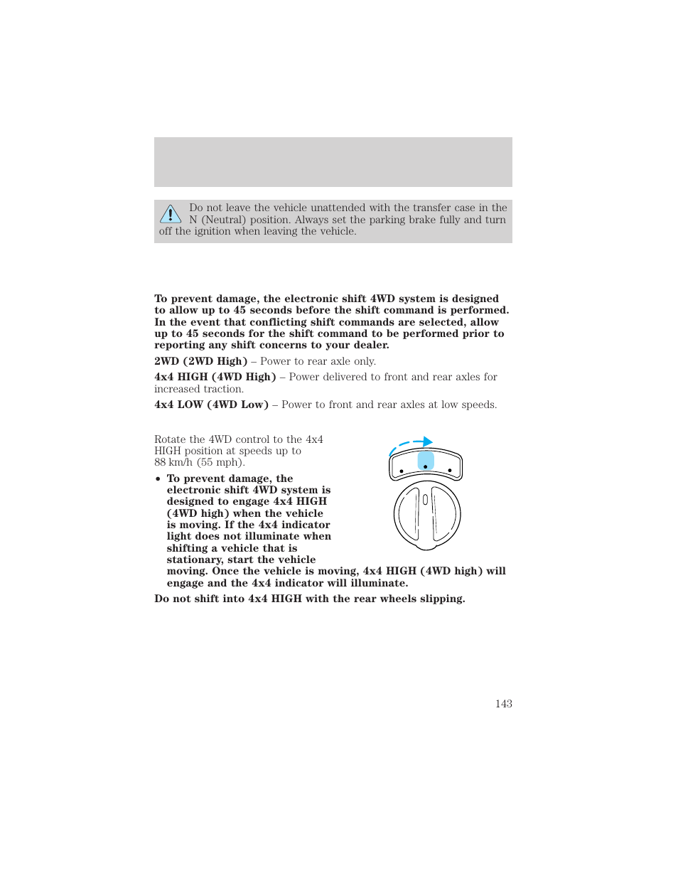 Driving | FORD 2001 F-550 v.1 User Manual | Page 143 / 272