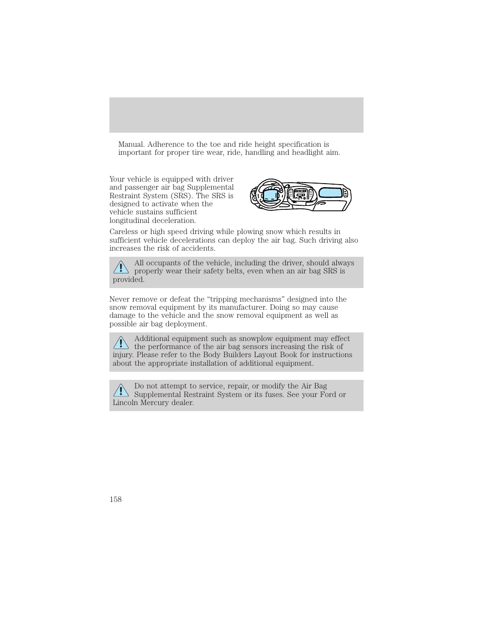 Driving | FORD 2001 F-550 v.1 User Manual | Page 158 / 272