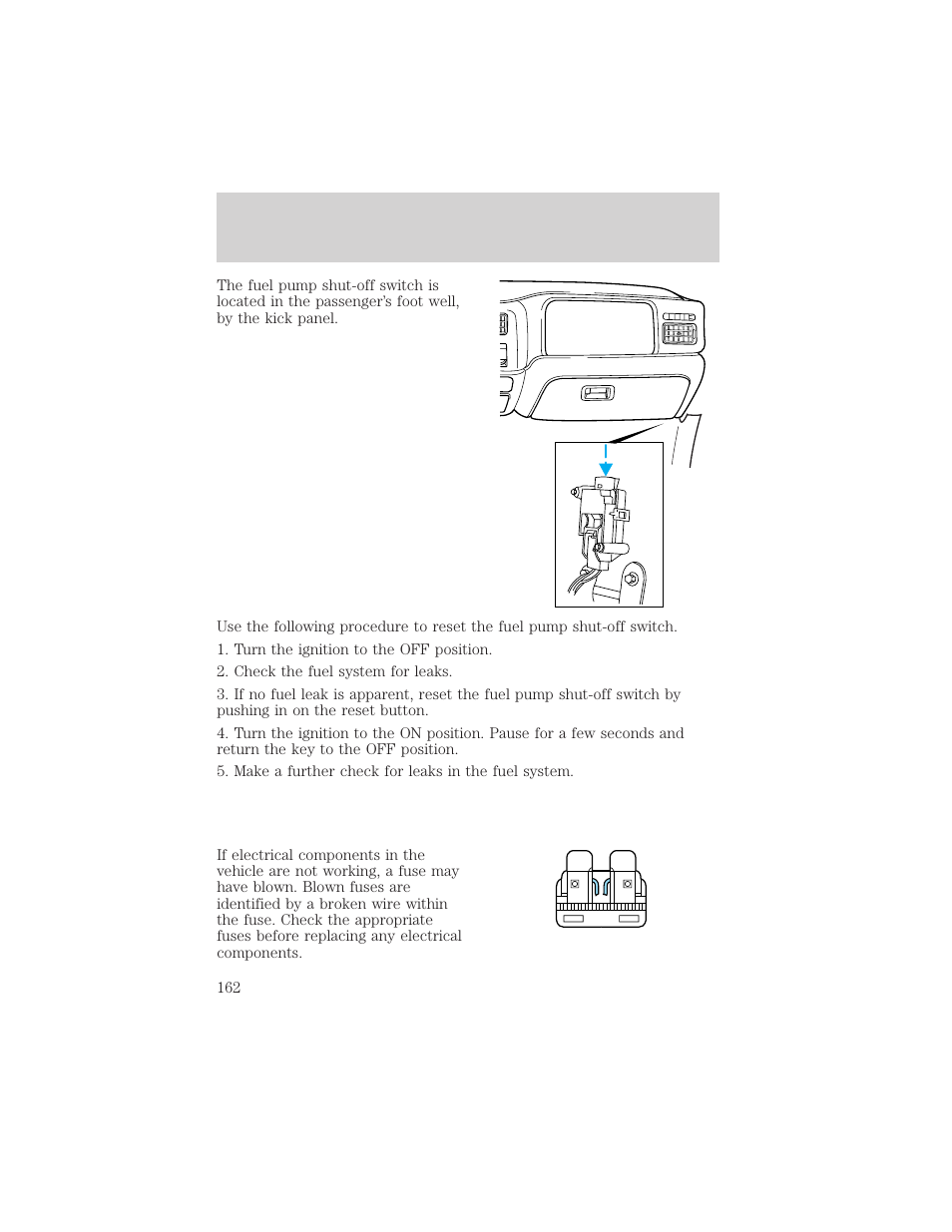 Roadside emergencies | FORD 2001 F-550 v.1 User Manual | Page 162 / 272