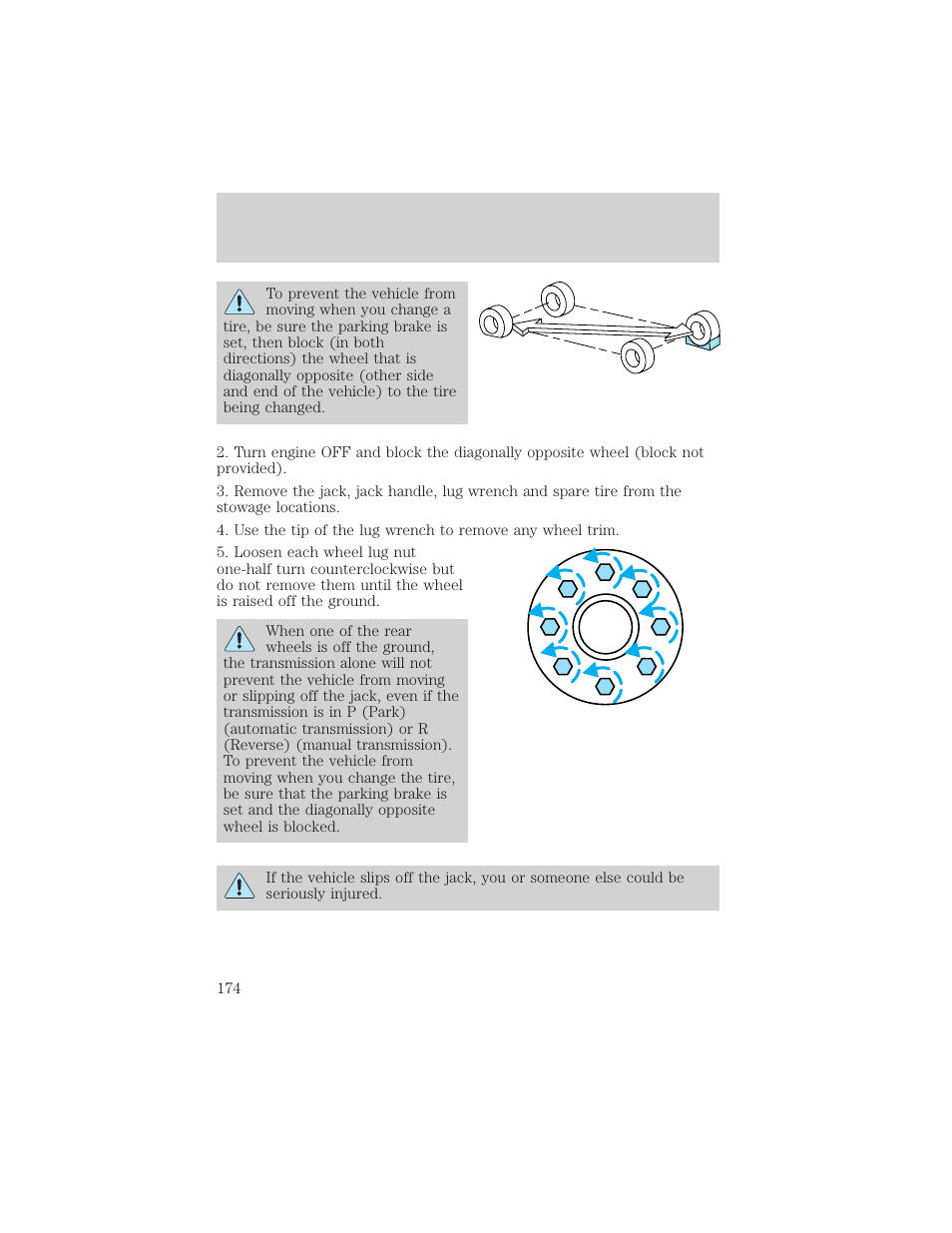 Roadside emergencies | FORD 2001 F-550 v.1 User Manual | Page 174 / 272