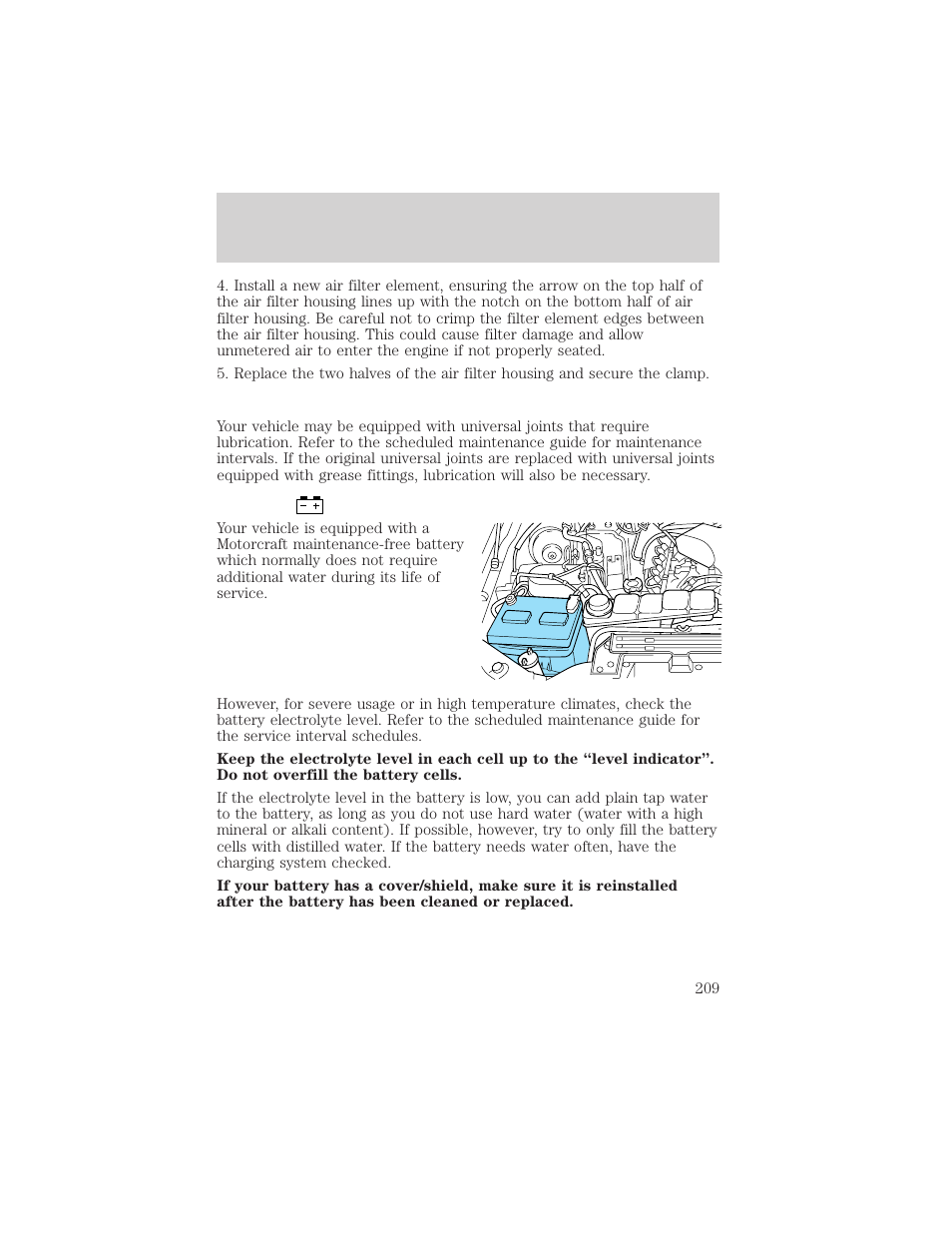 Maintenance and care | FORD 2001 F-550 v.1 User Manual | Page 209 / 272