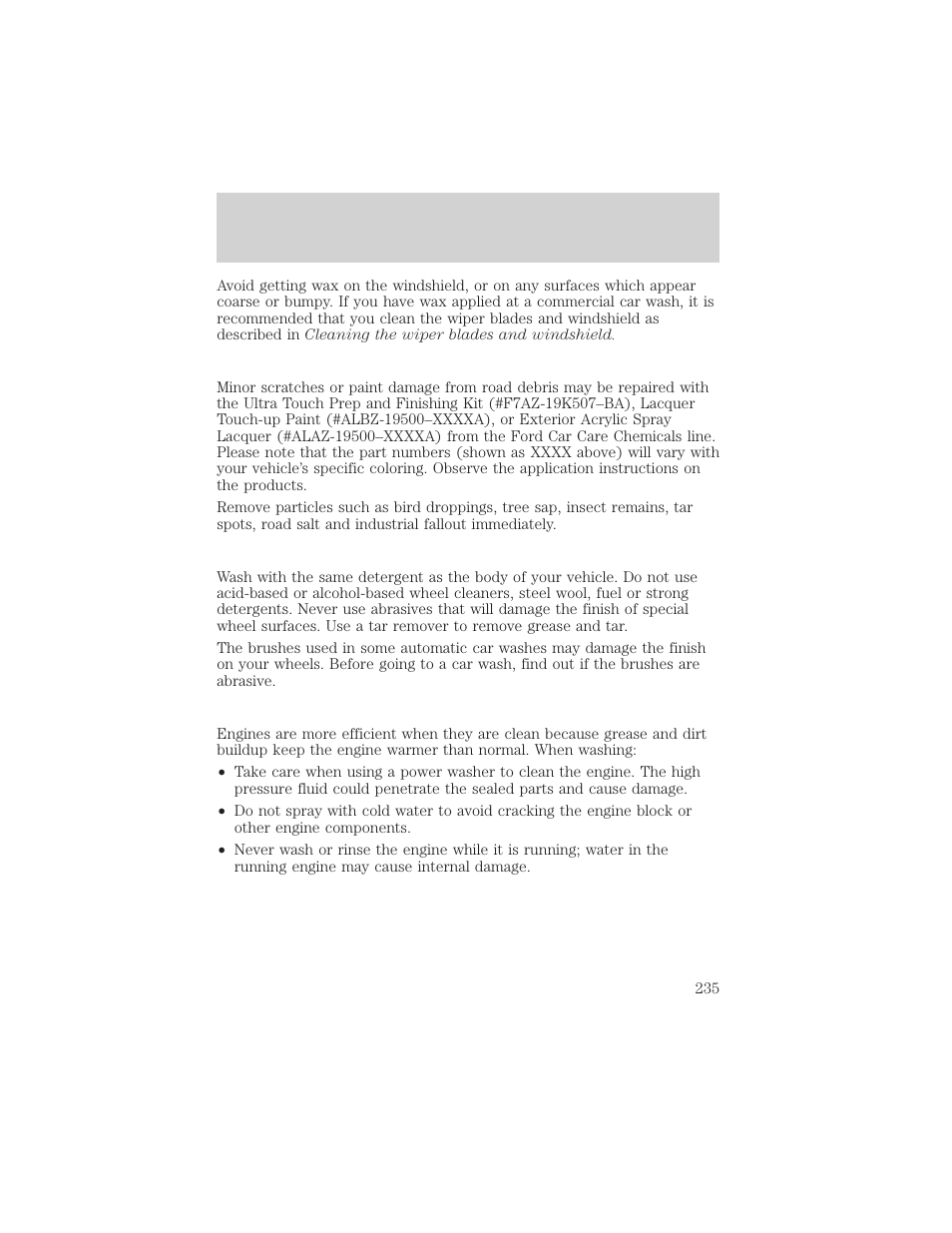 Maintenance and care | FORD 2001 F-550 v.1 User Manual | Page 235 / 272