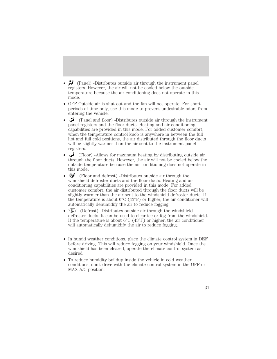 Controls and features | FORD 2001 F-550 v.1 User Manual | Page 31 / 272