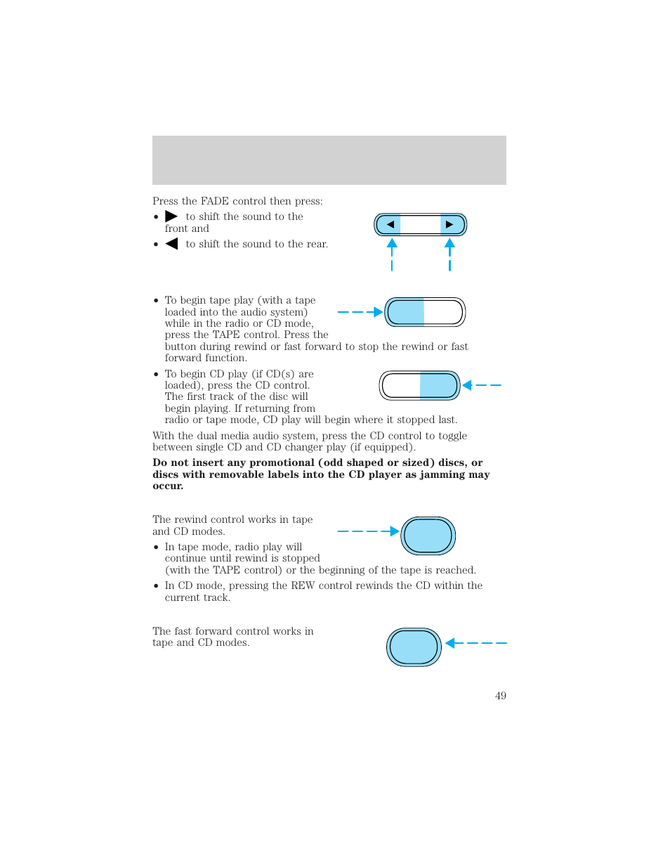 Controls and features | FORD 2001 F-550 v.1 User Manual | Page 49 / 272