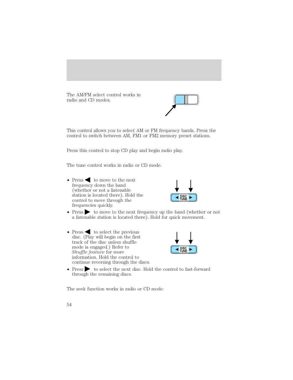 Controls and features | FORD 2001 F-550 v.1 User Manual | Page 54 / 272