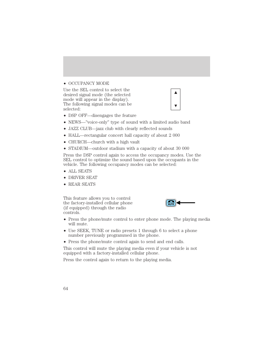 Controls and features | FORD 2001 F-550 v.1 User Manual | Page 64 / 272