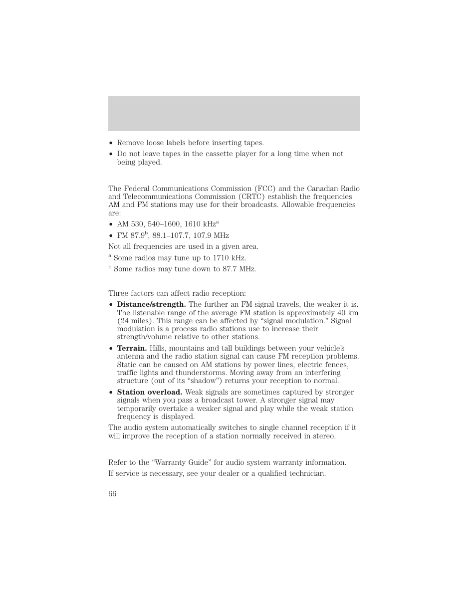 Controls and features | FORD 2001 F-550 v.1 User Manual | Page 66 / 272