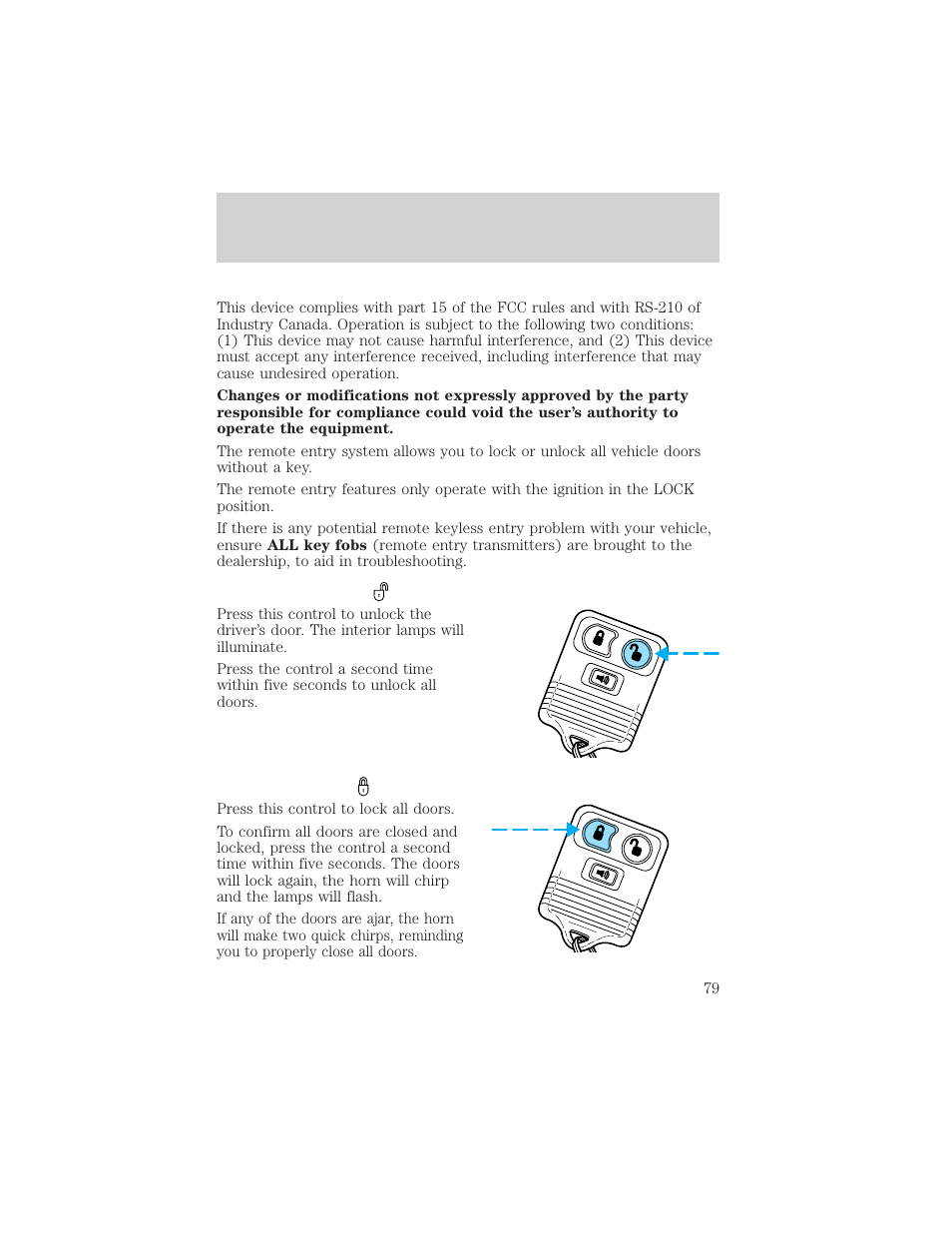 Controls and features | FORD 2001 F-550 v.1 User Manual | Page 79 / 272