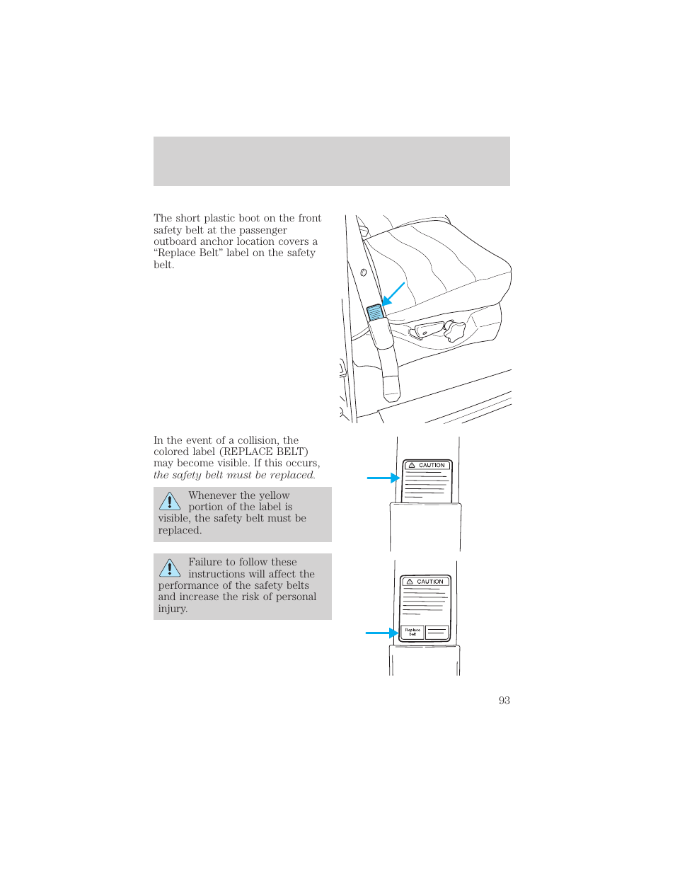 Seating and safety restraints | FORD 2001 F-550 v.1 User Manual | Page 93 / 272