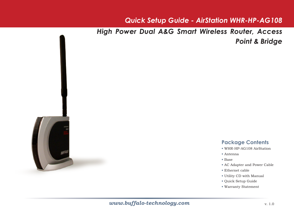 Buffalo Technology WHR-HP-AG108 User Manual | 11 pages