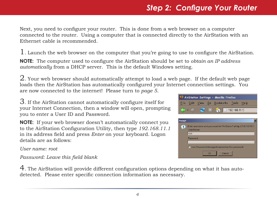 Step 2: configure your router | Buffalo Technology WHR-HP-AG108 User Manual | Page 4 / 11