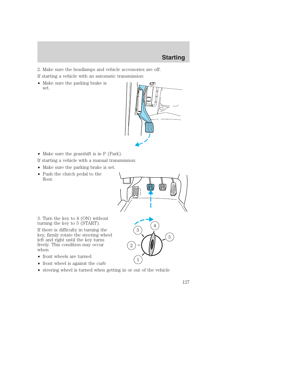 Starting | FORD 2001 F-550 v.2 User Manual | Page 127 / 288