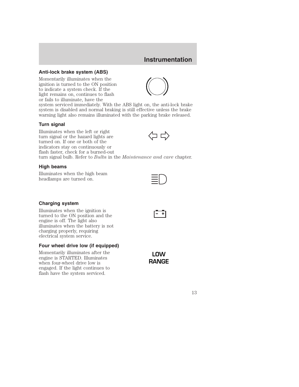 Instrumentation | FORD 2001 F-550 v.2 User Manual | Page 13 / 288