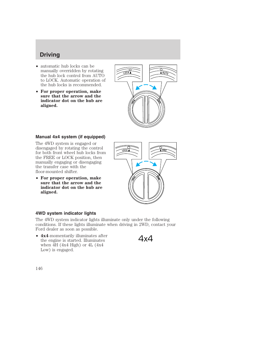 Driving | FORD 2001 F-550 v.2 User Manual | Page 146 / 288