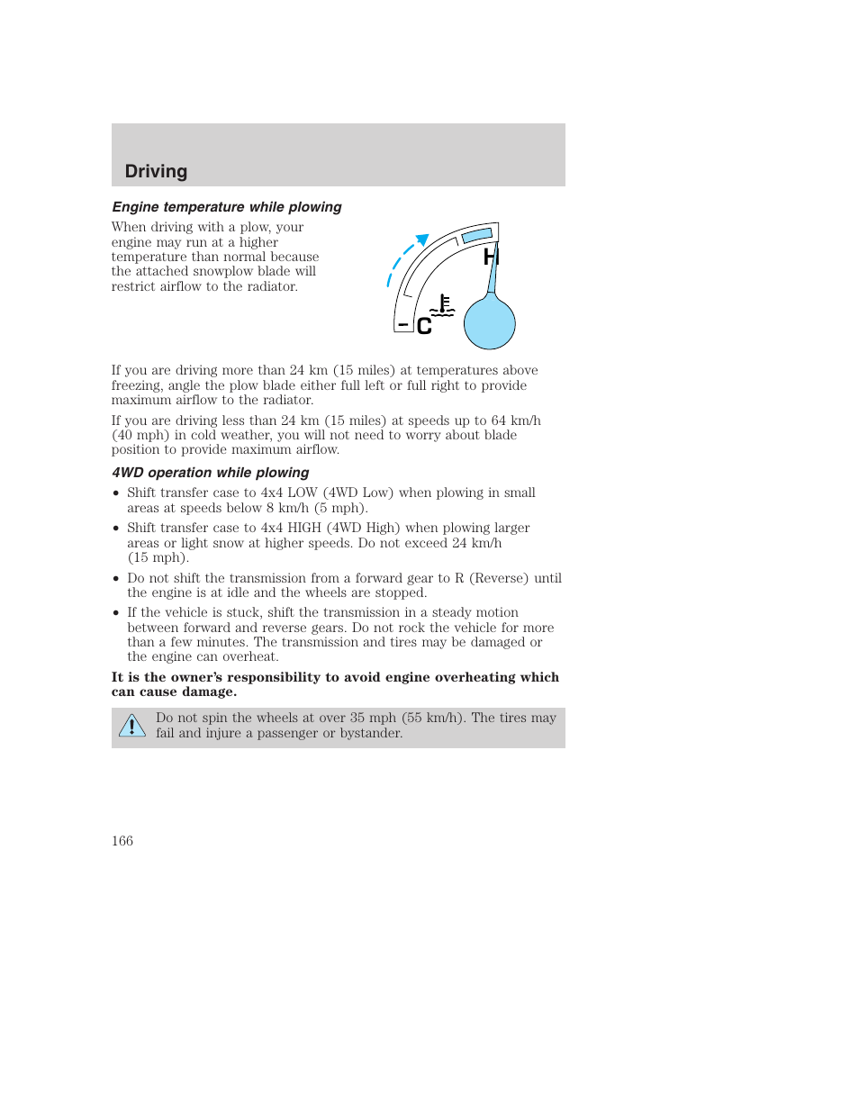 Driving | FORD 2001 F-550 v.2 User Manual | Page 166 / 288