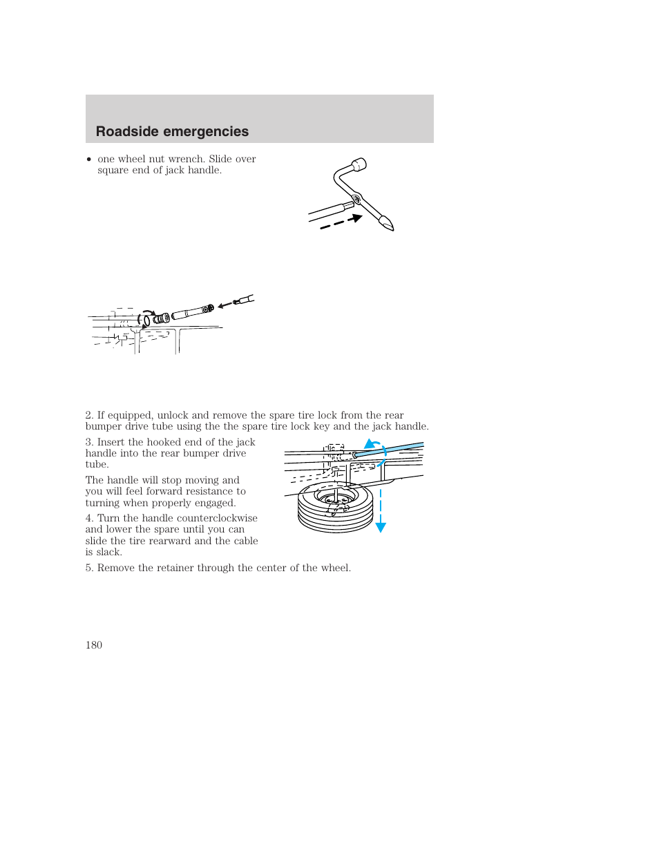 Roadside emergencies | FORD 2001 F-550 v.2 User Manual | Page 180 / 288