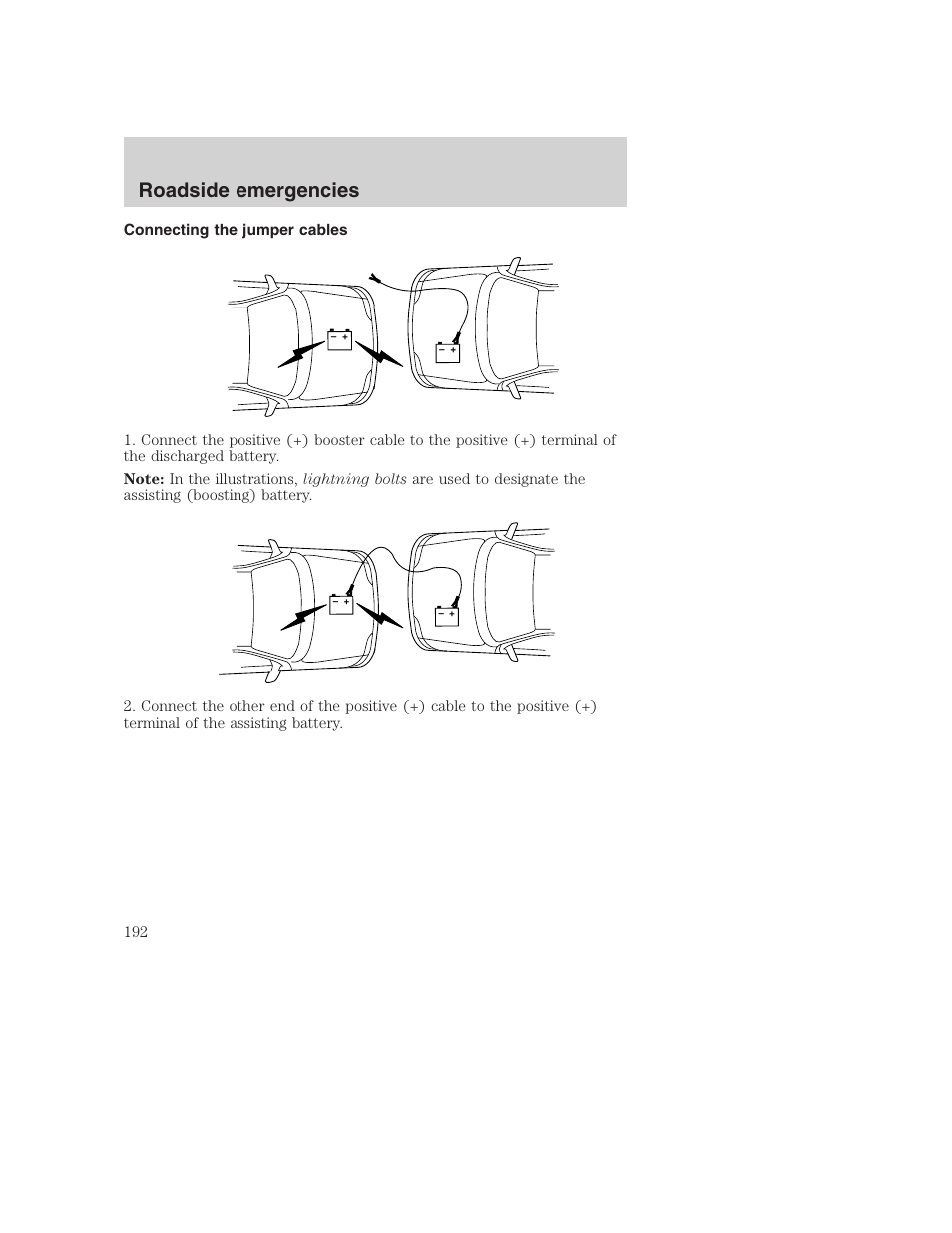 Roadside emergencies | FORD 2001 F-550 v.2 User Manual | Page 192 / 288