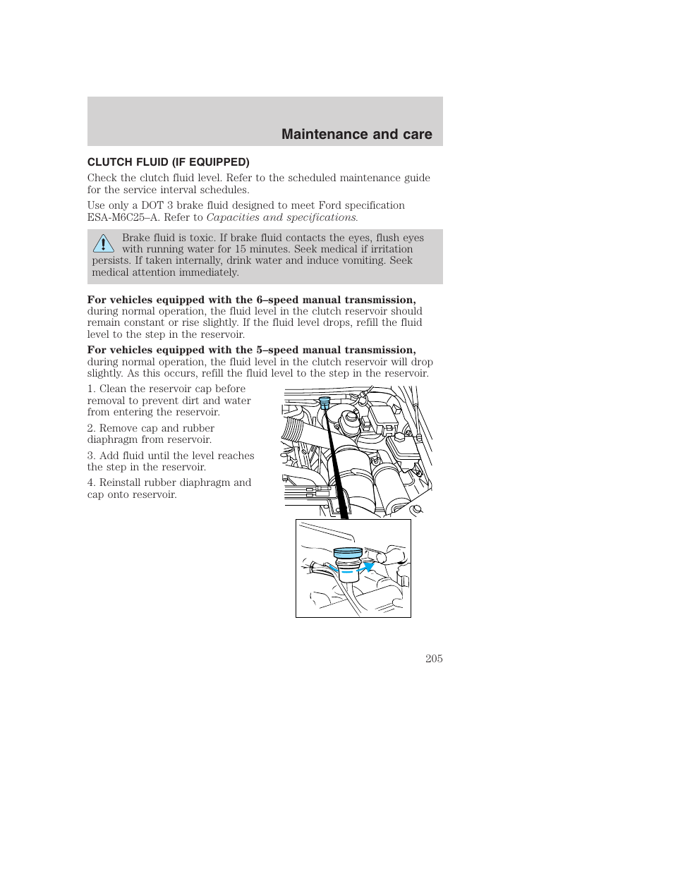 Maintenance and care | FORD 2001 F-550 v.2 User Manual | Page 205 / 288
