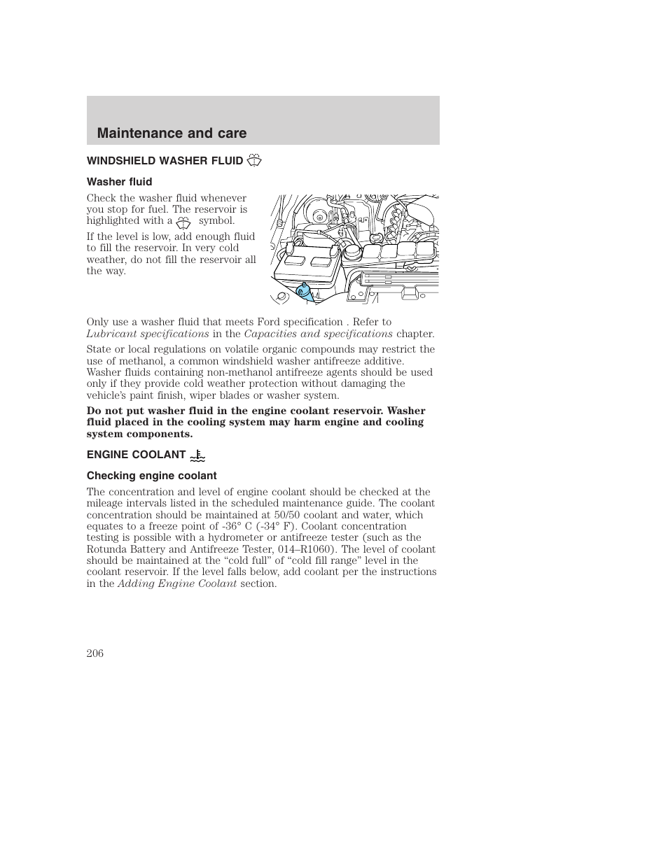 Maintenance and care | FORD 2001 F-550 v.2 User Manual | Page 206 / 288