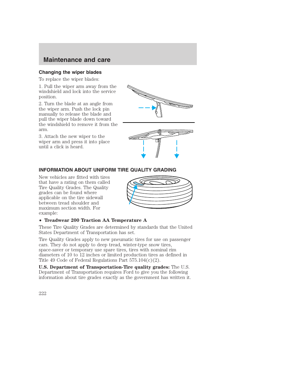 Maintenance and care | FORD 2001 F-550 v.2 User Manual | Page 222 / 288