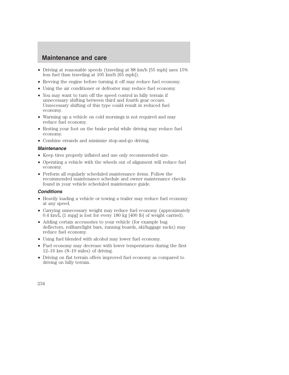 Maintenance and care | FORD 2001 F-550 v.2 User Manual | Page 234 / 288