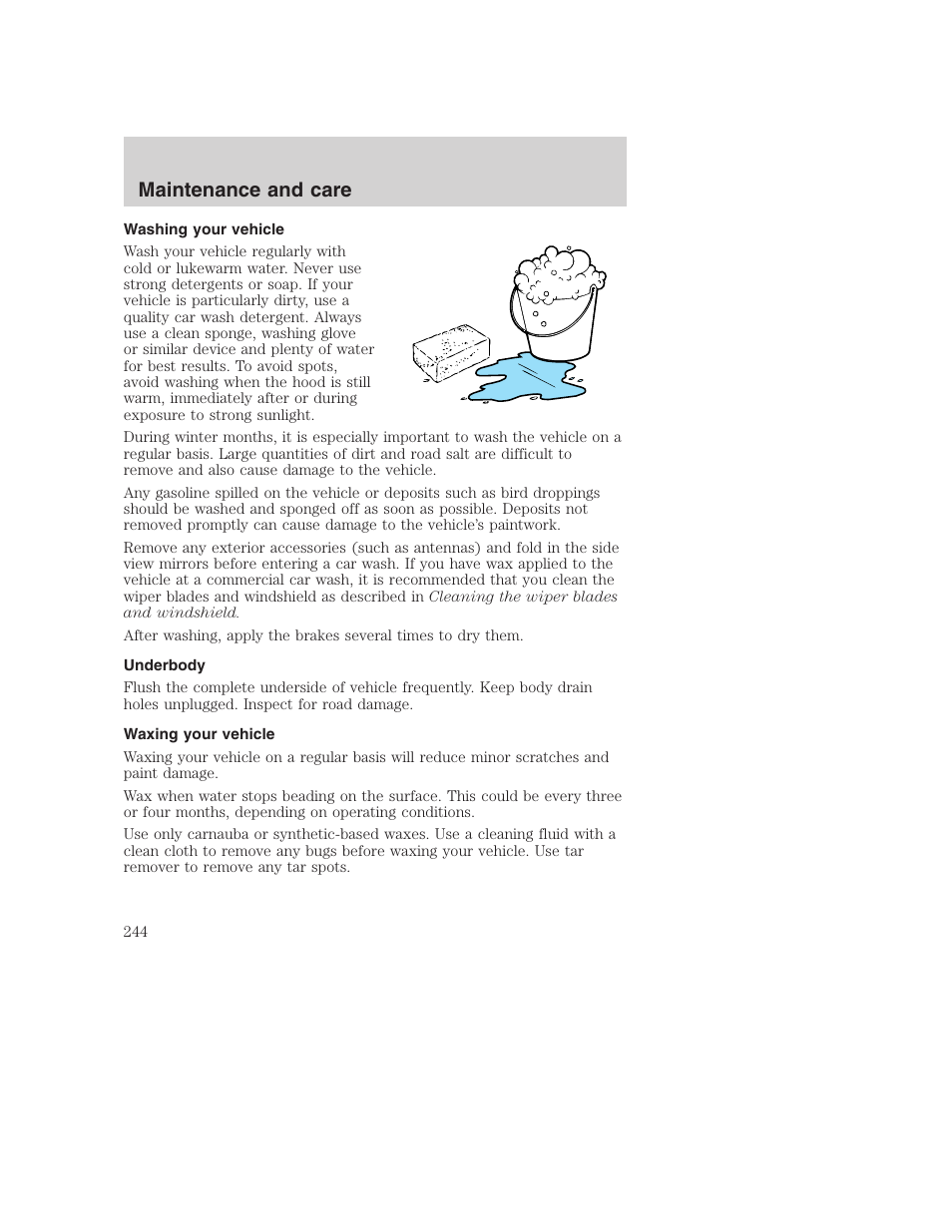 Maintenance and care | FORD 2001 F-550 v.2 User Manual | Page 244 / 288