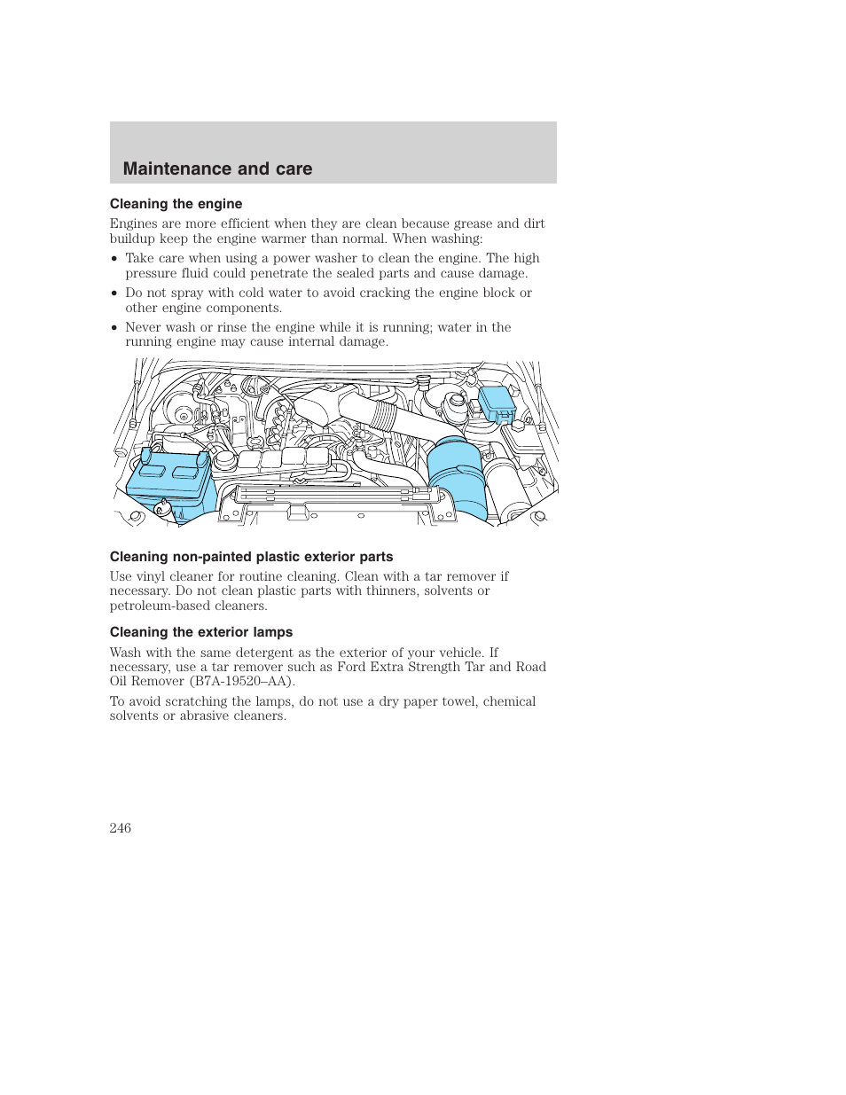 Maintenance and care | FORD 2001 F-550 v.2 User Manual | Page 246 / 288