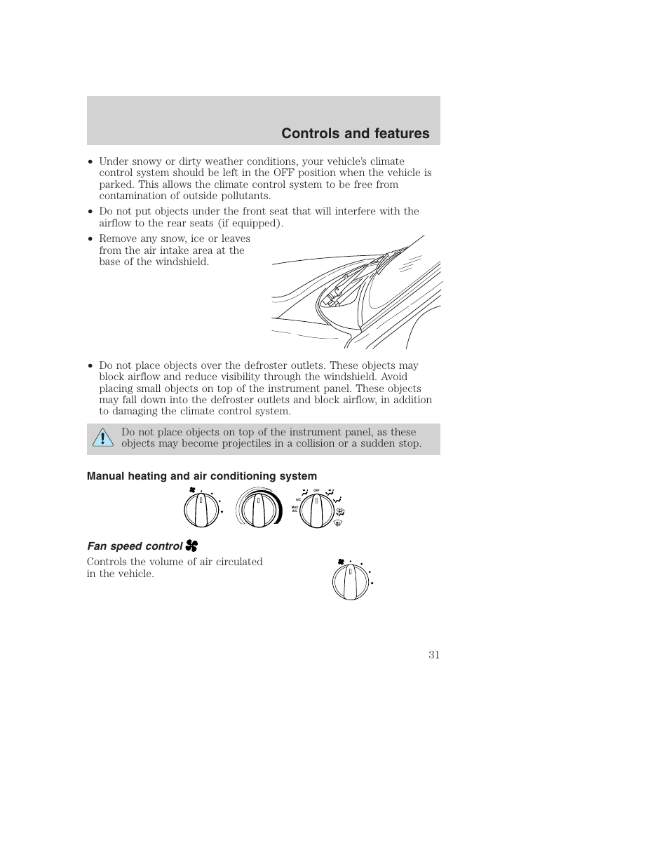 Controls and features | FORD 2001 F-550 v.2 User Manual | Page 31 / 288