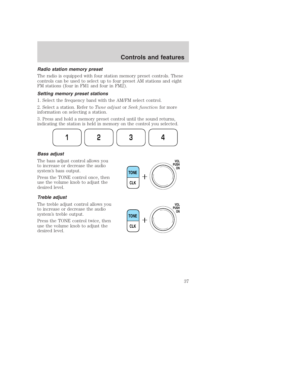 Controls and features | FORD 2001 F-550 v.2 User Manual | Page 37 / 288