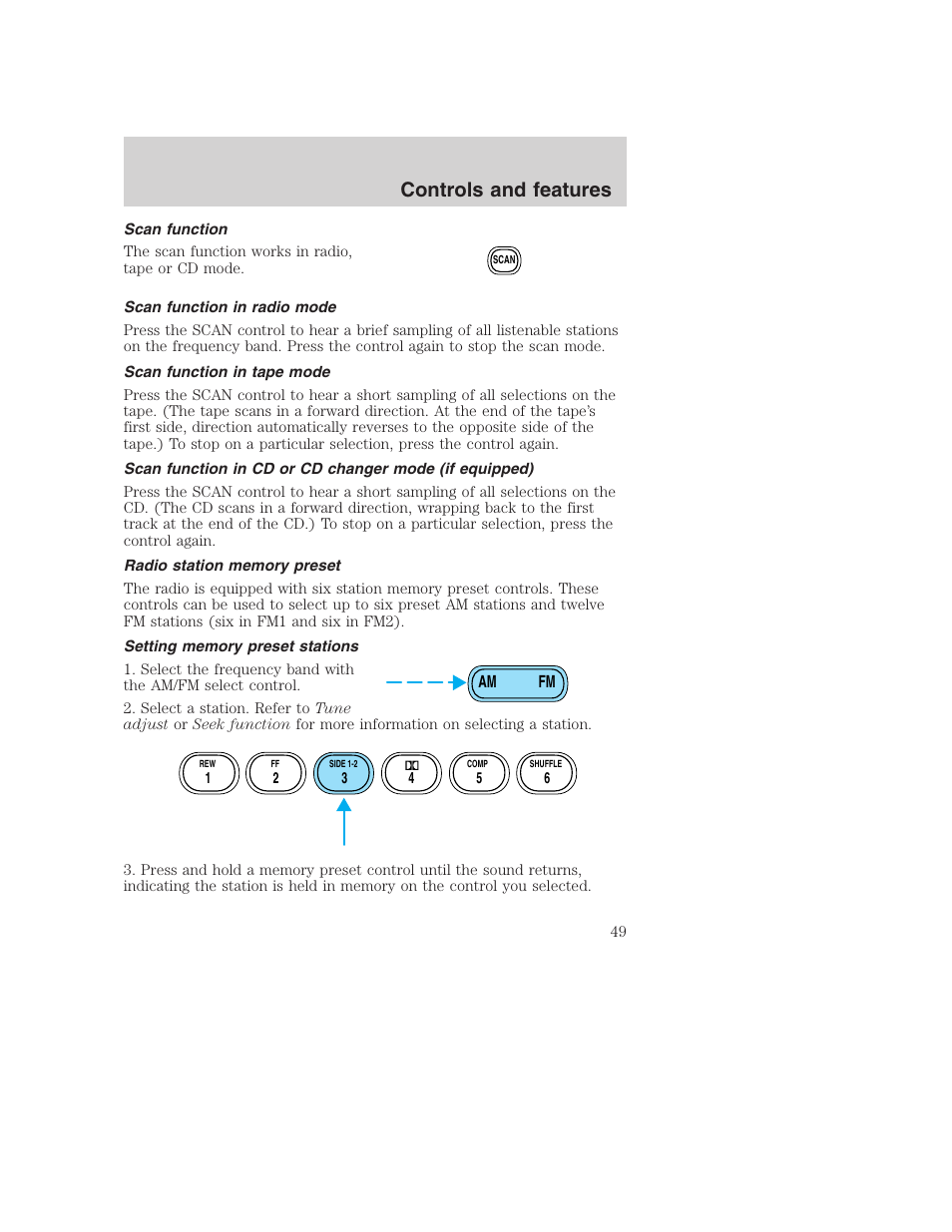 Controls and features | FORD 2001 F-550 v.2 User Manual | Page 49 / 288