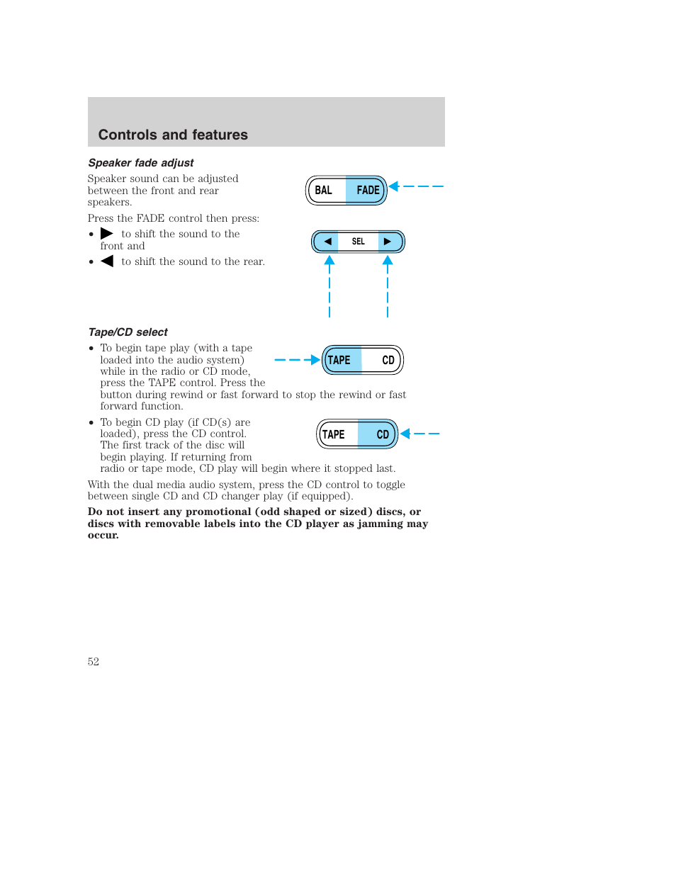 Controls and features | FORD 2001 F-550 v.2 User Manual | Page 52 / 288