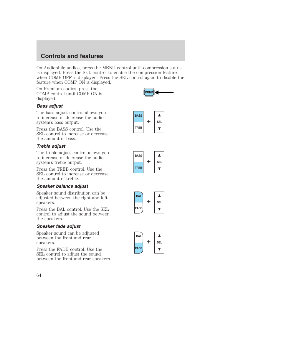 Controls and features | FORD 2001 F-550 v.2 User Manual | Page 64 / 288