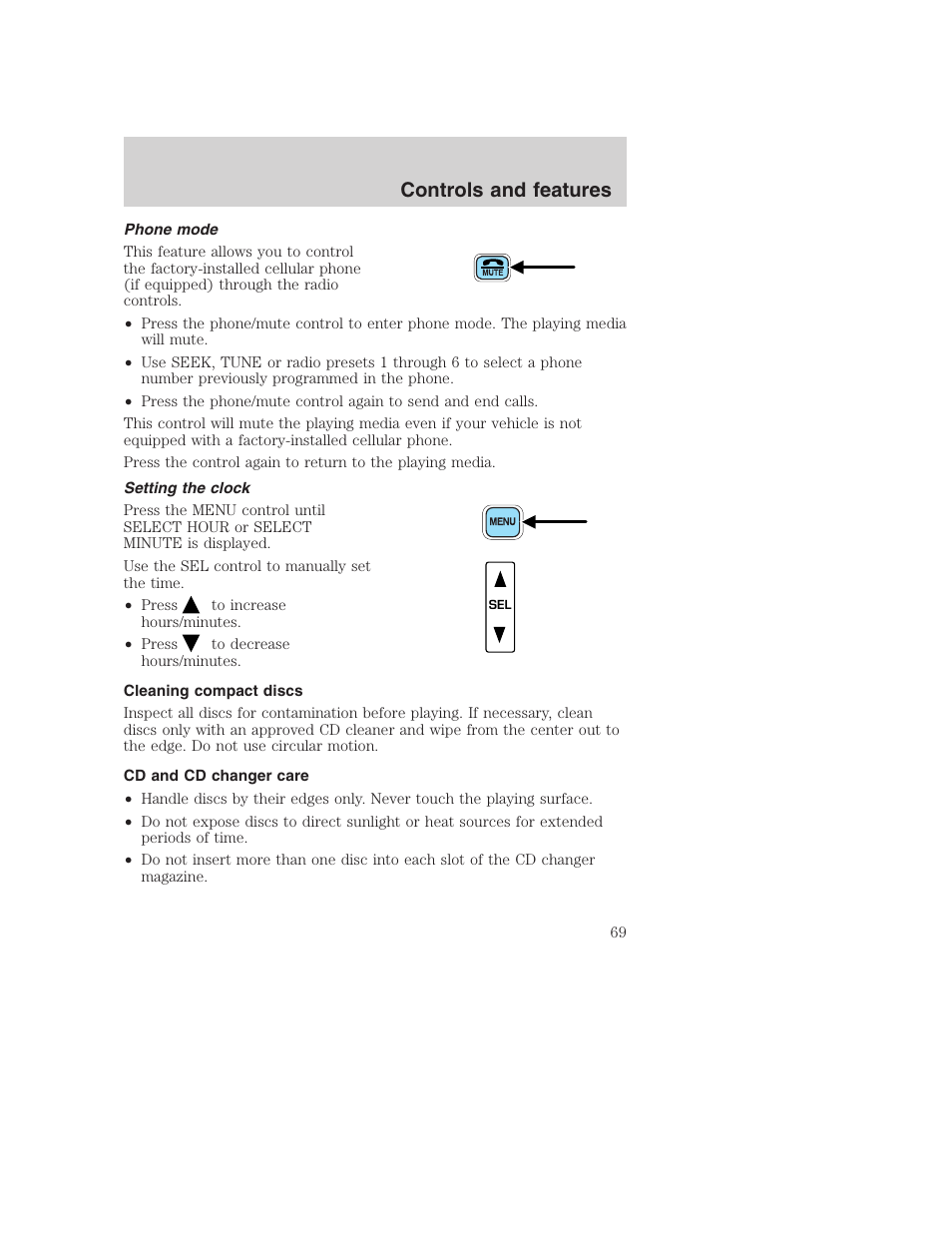 Controls and features | FORD 2001 F-550 v.2 User Manual | Page 69 / 288