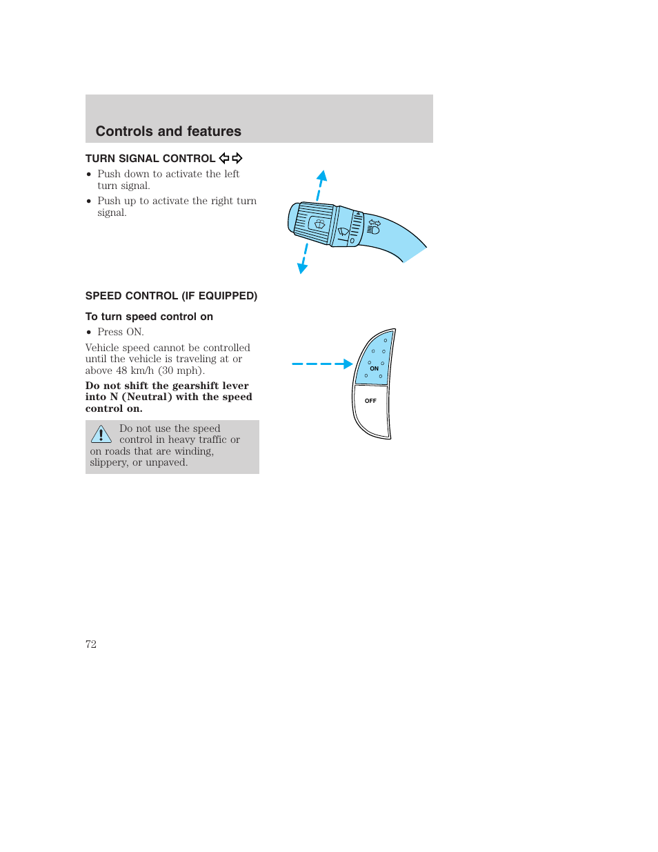 Controls and features | FORD 2001 F-550 v.2 User Manual | Page 72 / 288
