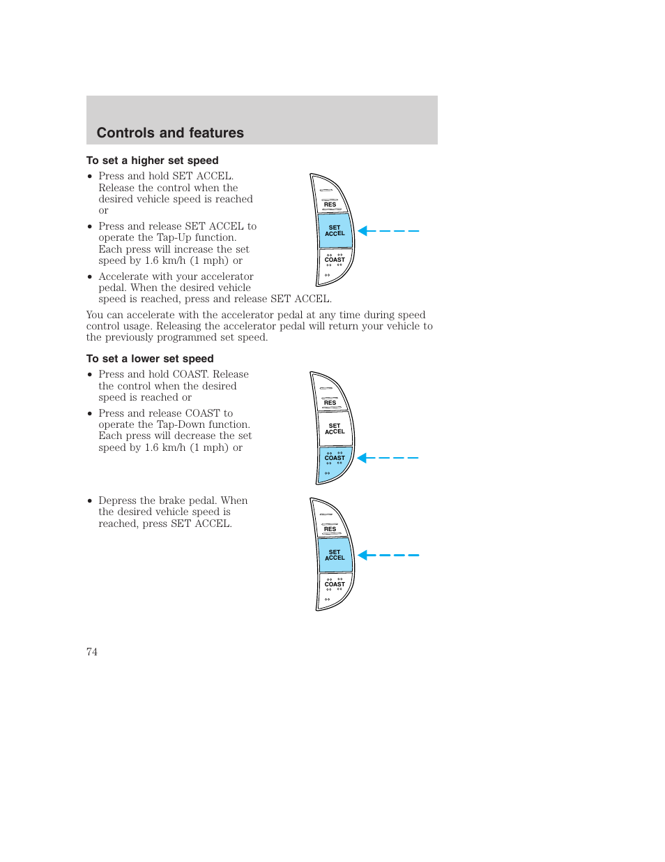 Controls and features | FORD 2001 F-550 v.2 User Manual | Page 74 / 288