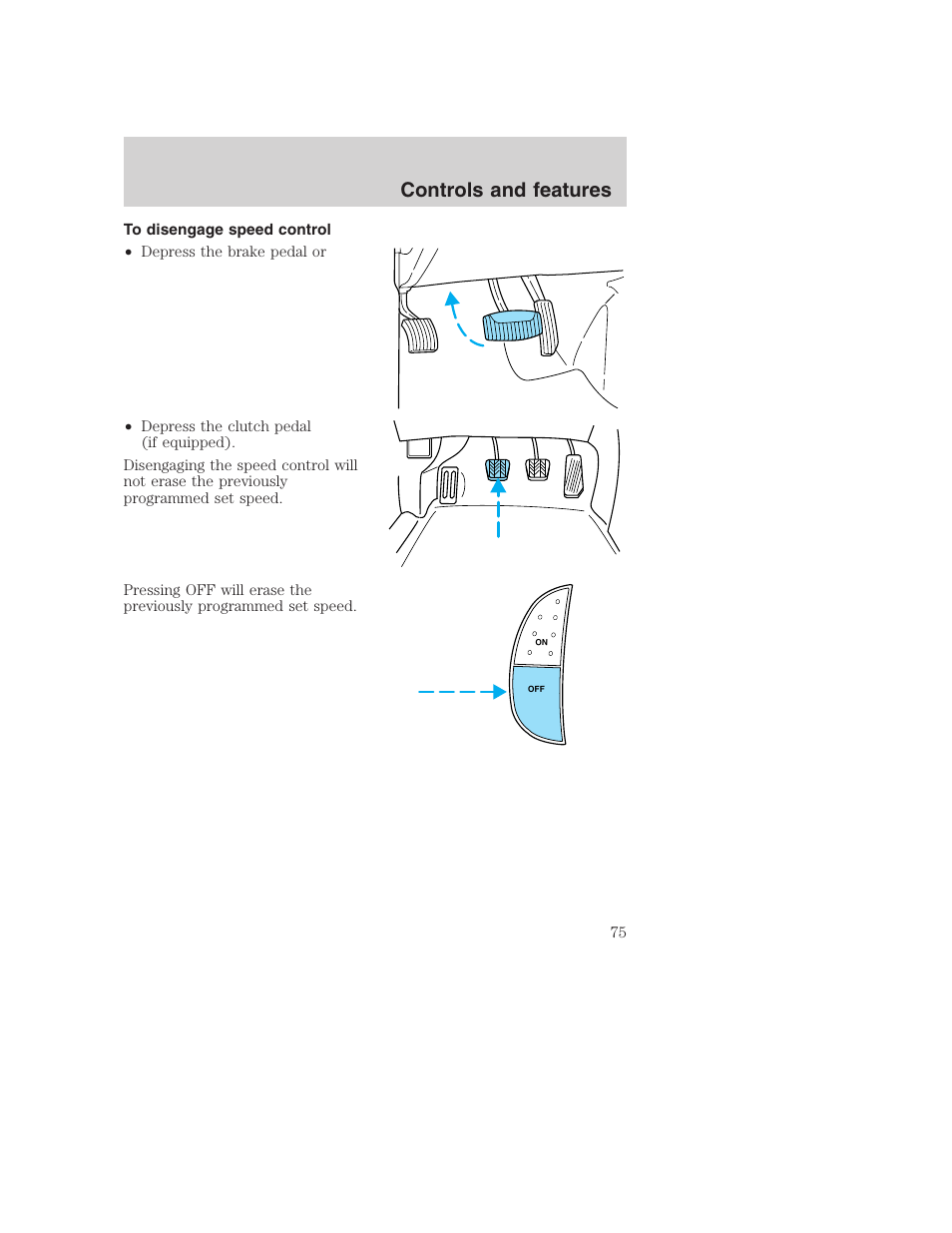 Controls and features | FORD 2001 F-550 v.2 User Manual | Page 75 / 288