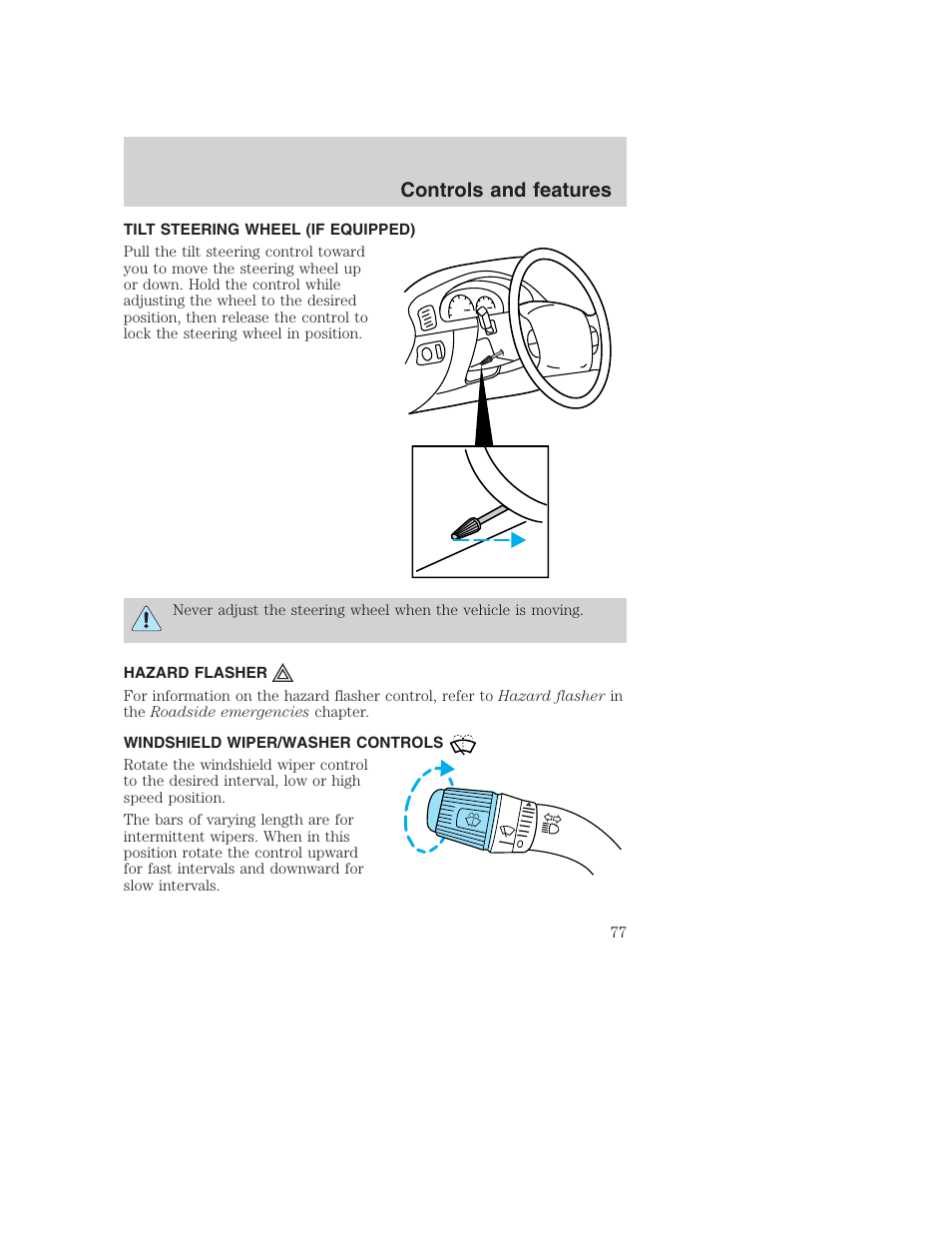 Controls and features | FORD 2001 F-550 v.2 User Manual | Page 77 / 288