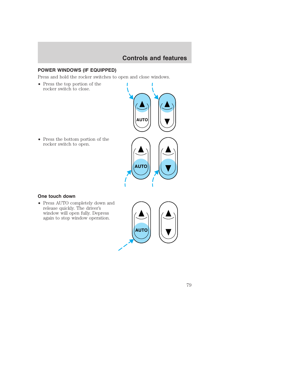 Controls and features | FORD 2001 F-550 v.2 User Manual | Page 79 / 288