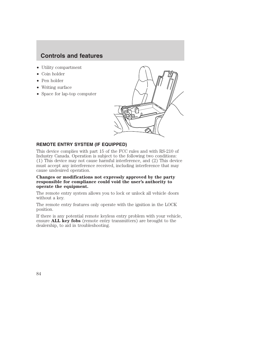 Controls and features | FORD 2001 F-550 v.2 User Manual | Page 84 / 288