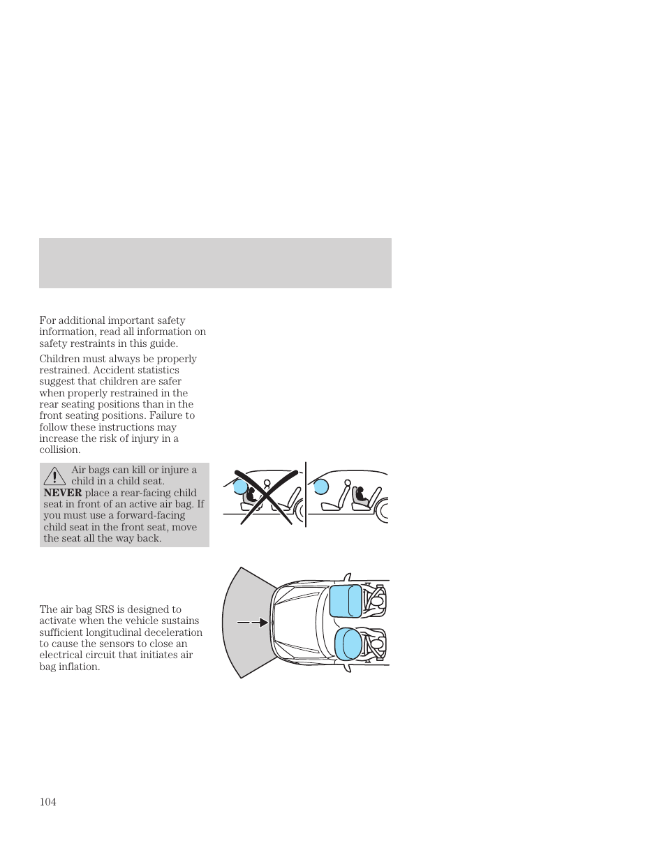 Seating and safety restraints | FORD 2001 Focus User Manual | Page 104 / 296