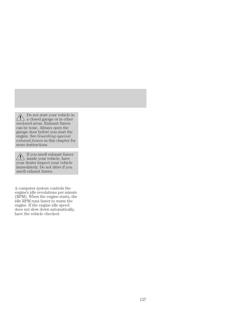 Starting | FORD 2001 Focus User Manual | Page 127 / 296