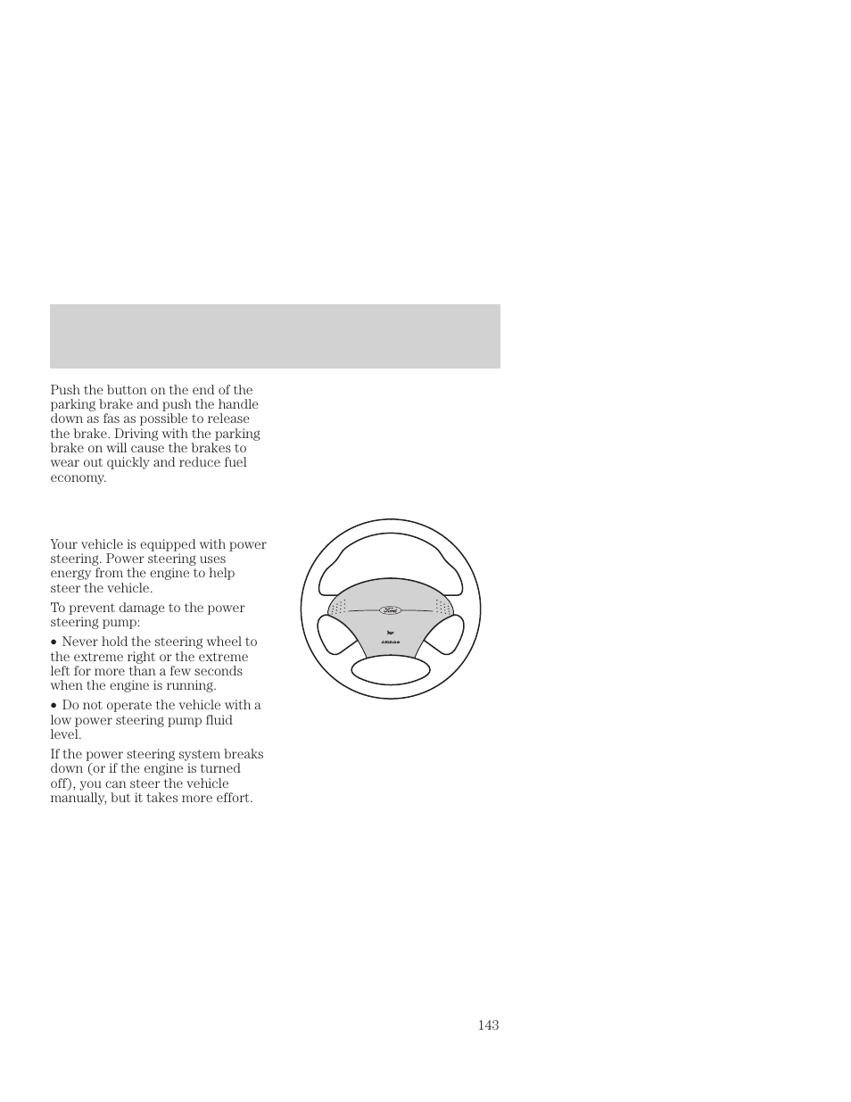 Driving | FORD 2001 Focus User Manual | Page 143 / 296
