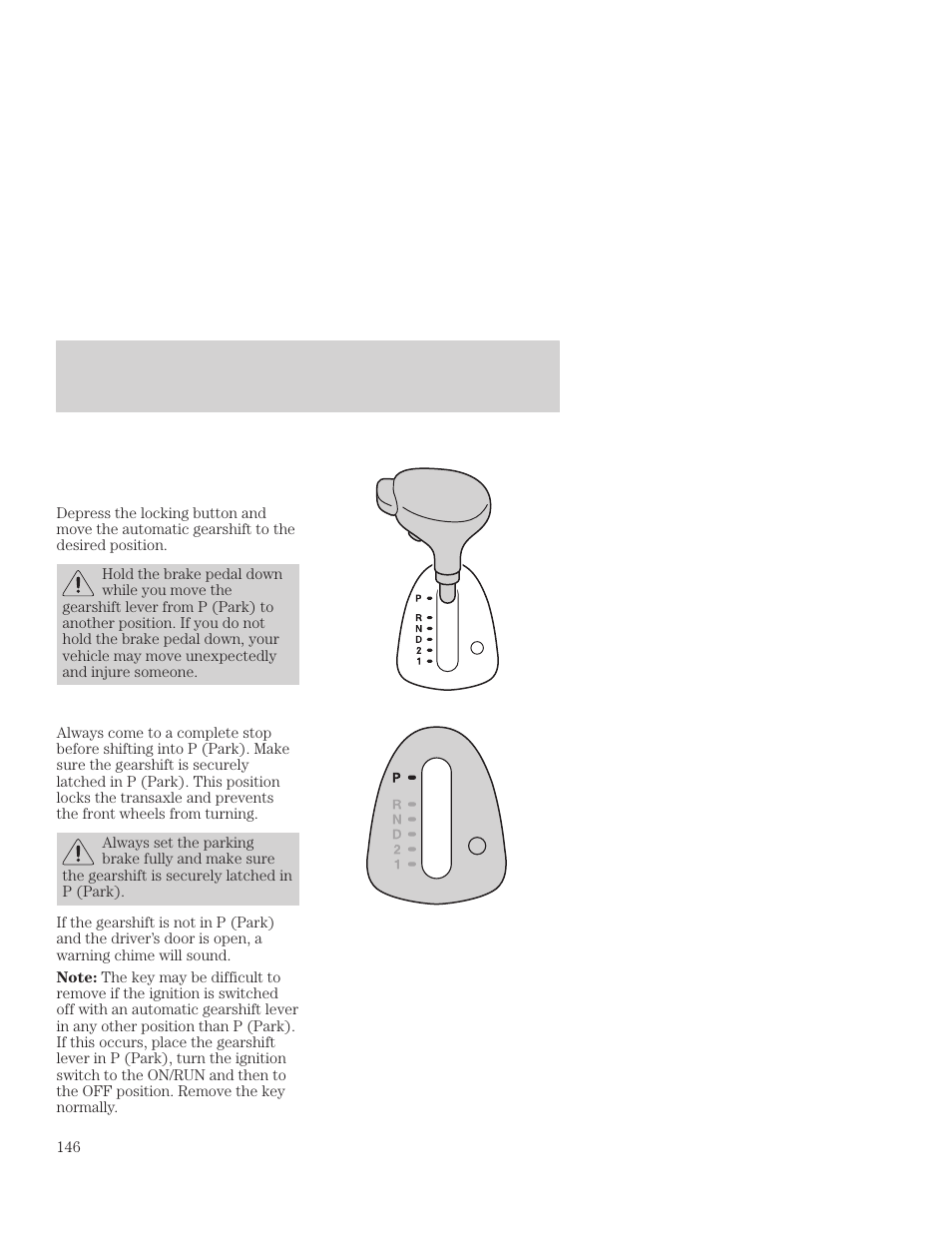 Driving | FORD 2001 Focus User Manual | Page 146 / 296