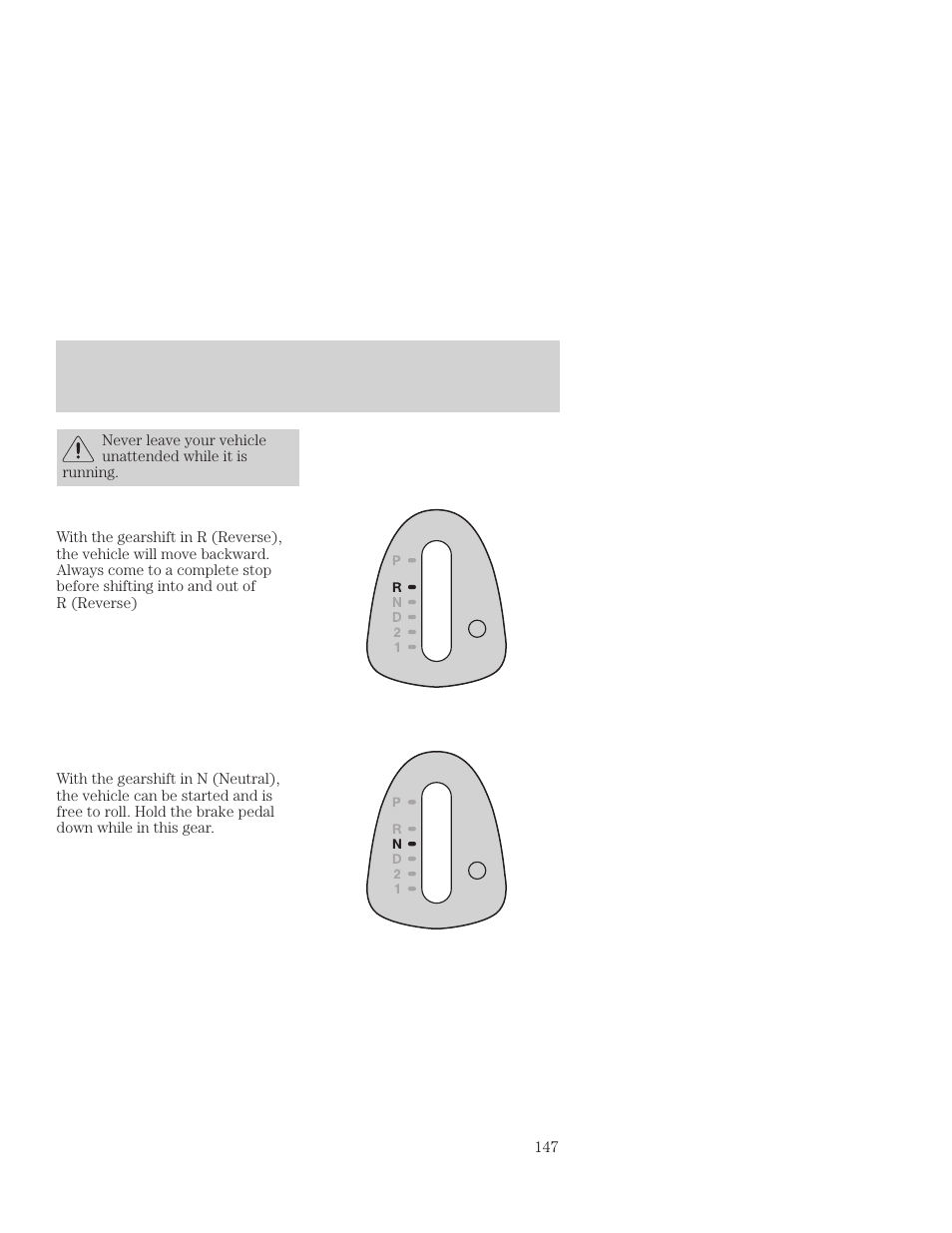 Driving | FORD 2001 Focus User Manual | Page 147 / 296