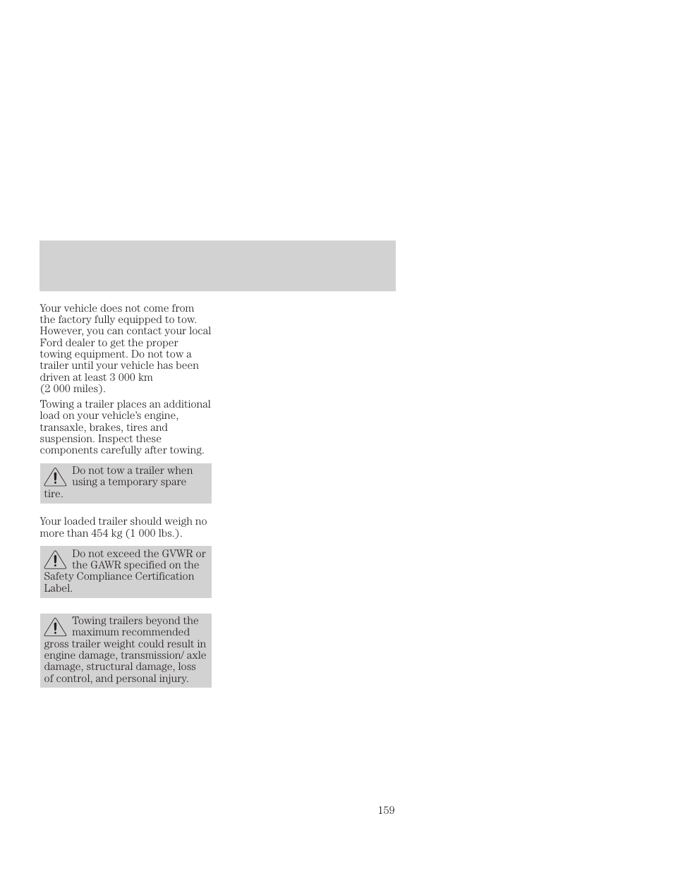 Driving | FORD 2001 Focus User Manual | Page 159 / 296