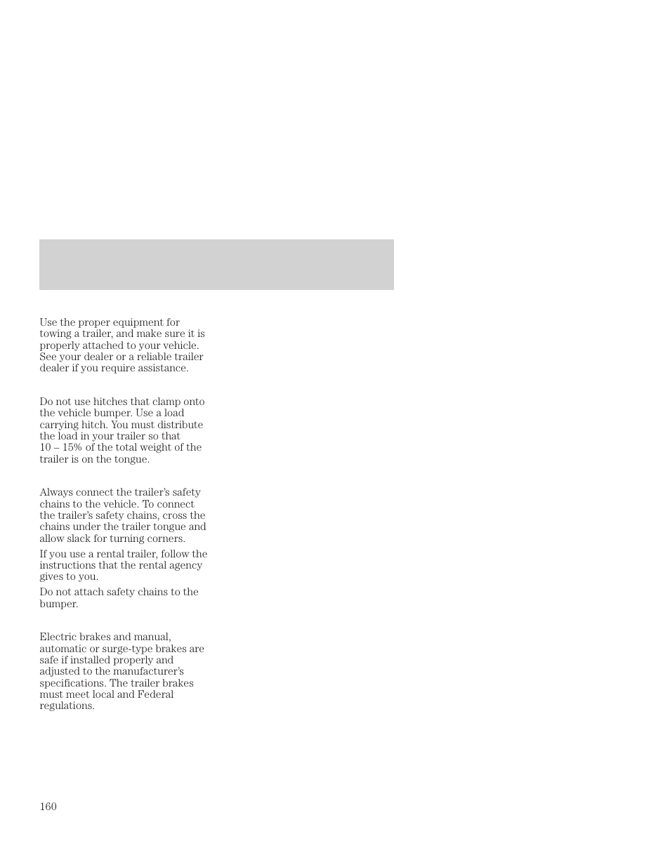 Driving | FORD 2001 Focus User Manual | Page 160 / 296