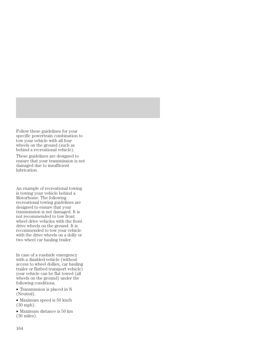 Driving | FORD 2001 Focus User Manual | Page 164 / 296