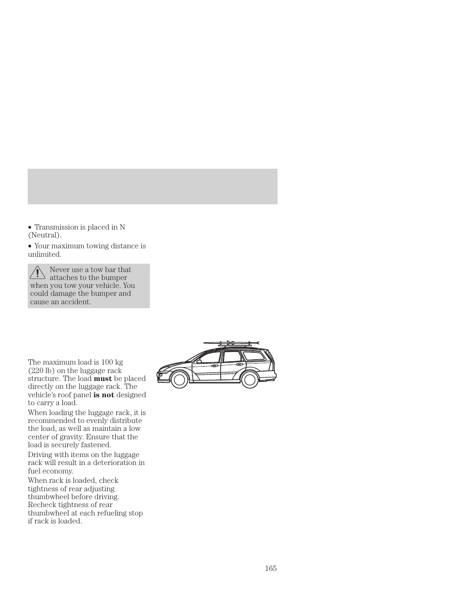 Driving | FORD 2001 Focus User Manual | Page 165 / 296