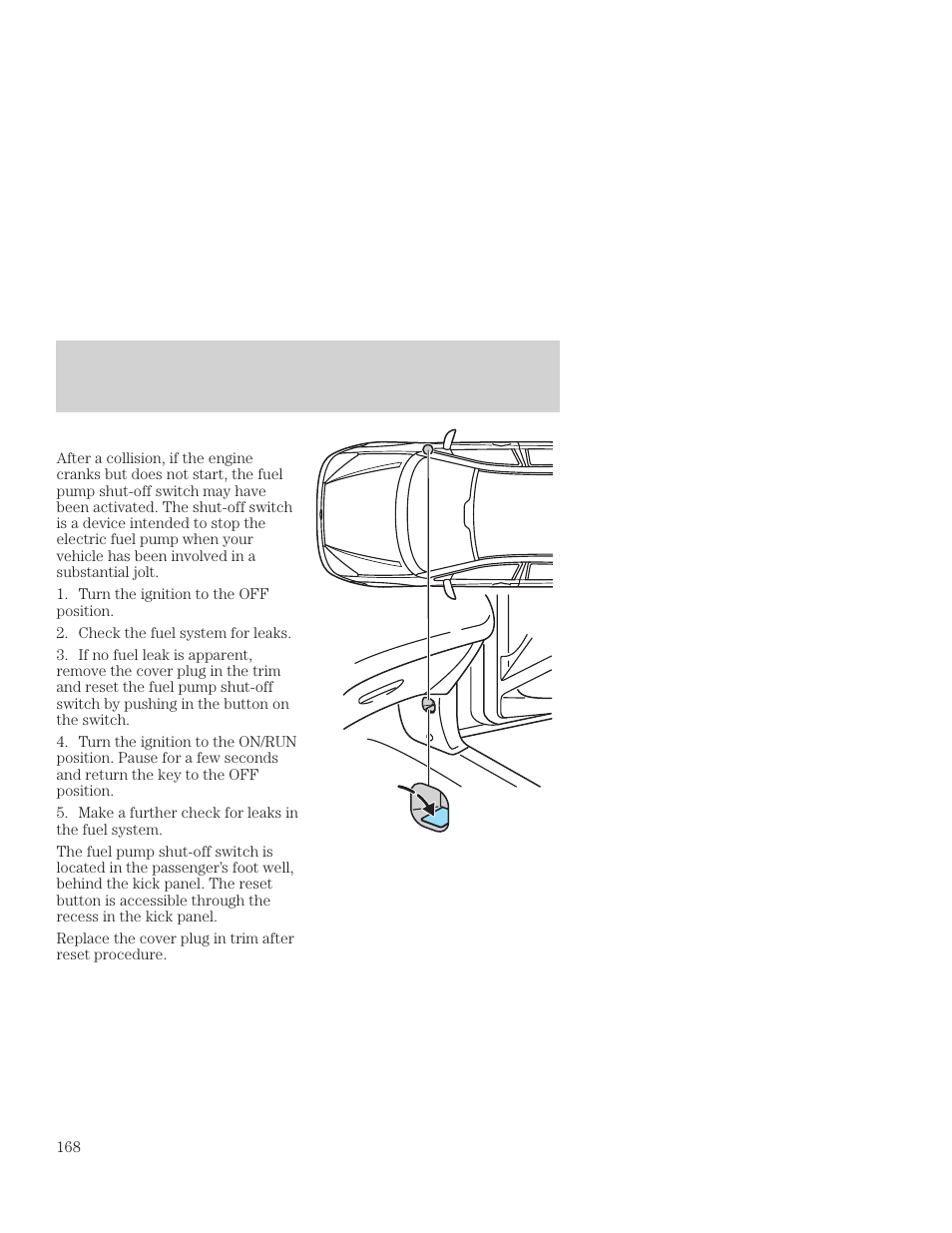 Roadside emergencies | FORD 2001 Focus User Manual | Page 168 / 296